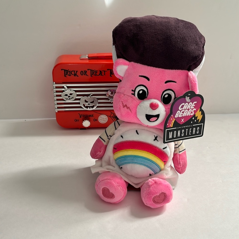 Care Bears x Universal Monsters Pink Cheer Bear as Bride of Frankenstein Plush